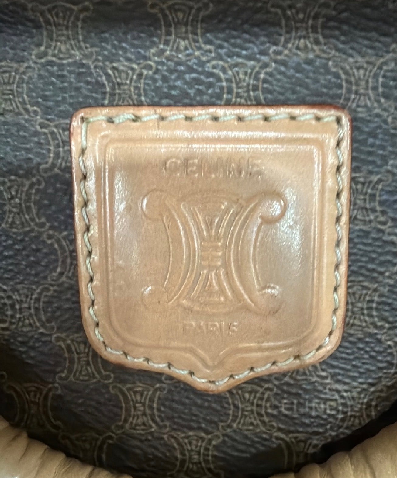 PVC and leather travel bag, Celine Macadam Boston