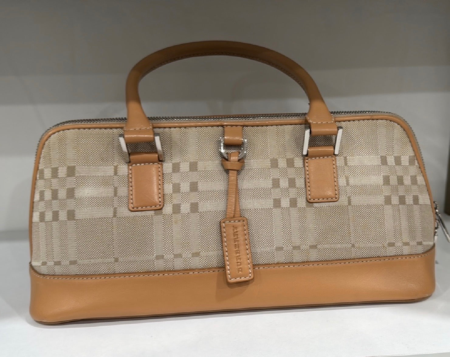 Canvas and leather handbag, Burberry Nova Check