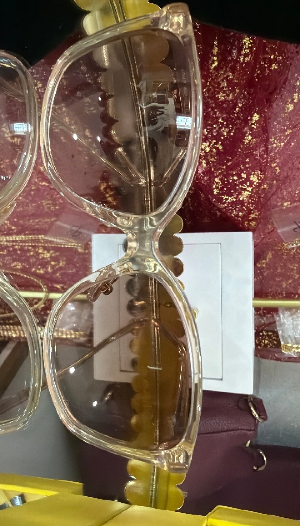 Acetate sunglasses, Coach HC8232, transparent champagne/crystal frame with gradient brown lenses