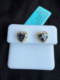 Sterling silver 6mm Mística Topaz 1.82 CTTW Mystic Topaz 1.82 CTTE. heart-shaped stud earrings with iridescent crystal.